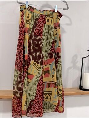 Pinky & Dianne Abstract A- Line Multicolor Skirt , Size M